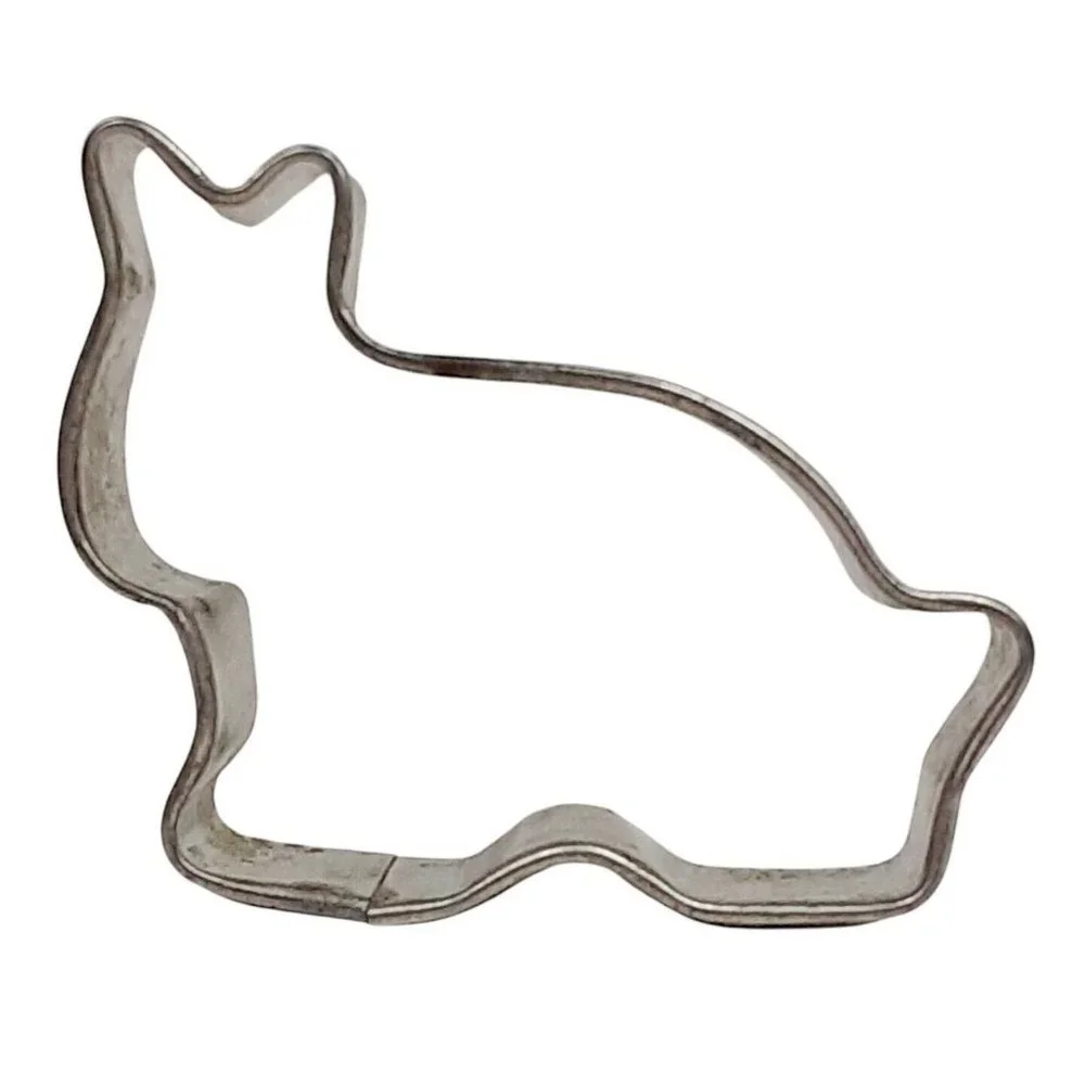 Bunny Rabbit Antique Cookie Cutter Easter Spring Cottage Soldered Metal Bakeware - Picture 11 of 11